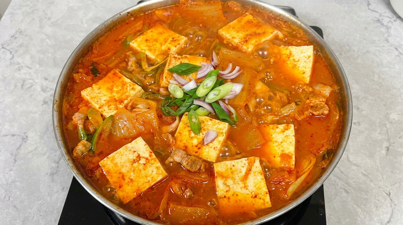 Authentisches Kimchi Jjigae: Koreanischer Kimchi-Eintopf wie im Restaurant