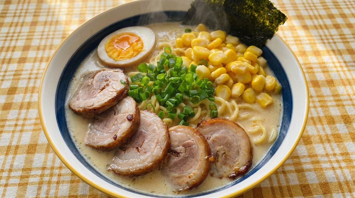 Japanische Tonkotsu Ramen mit hausgemachtem Chashu