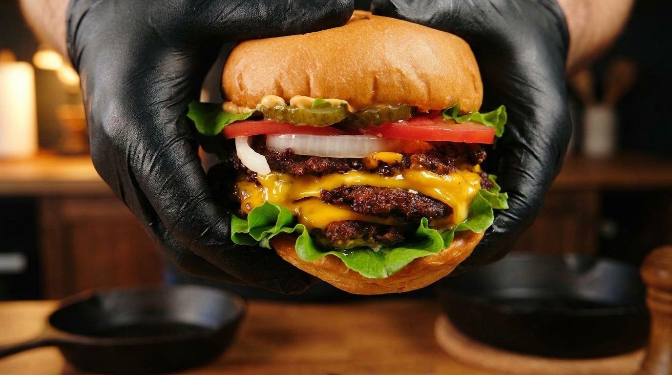 Ultimativer klassischer amerikanischer Triple Cheeseburger