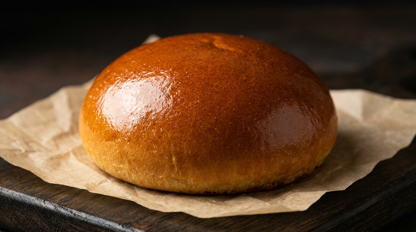 Klassische Brioche Burger Buns mit Butter