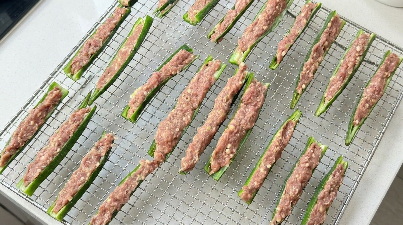 Enten-gefüllte Okra-Leckerlis für Hunde