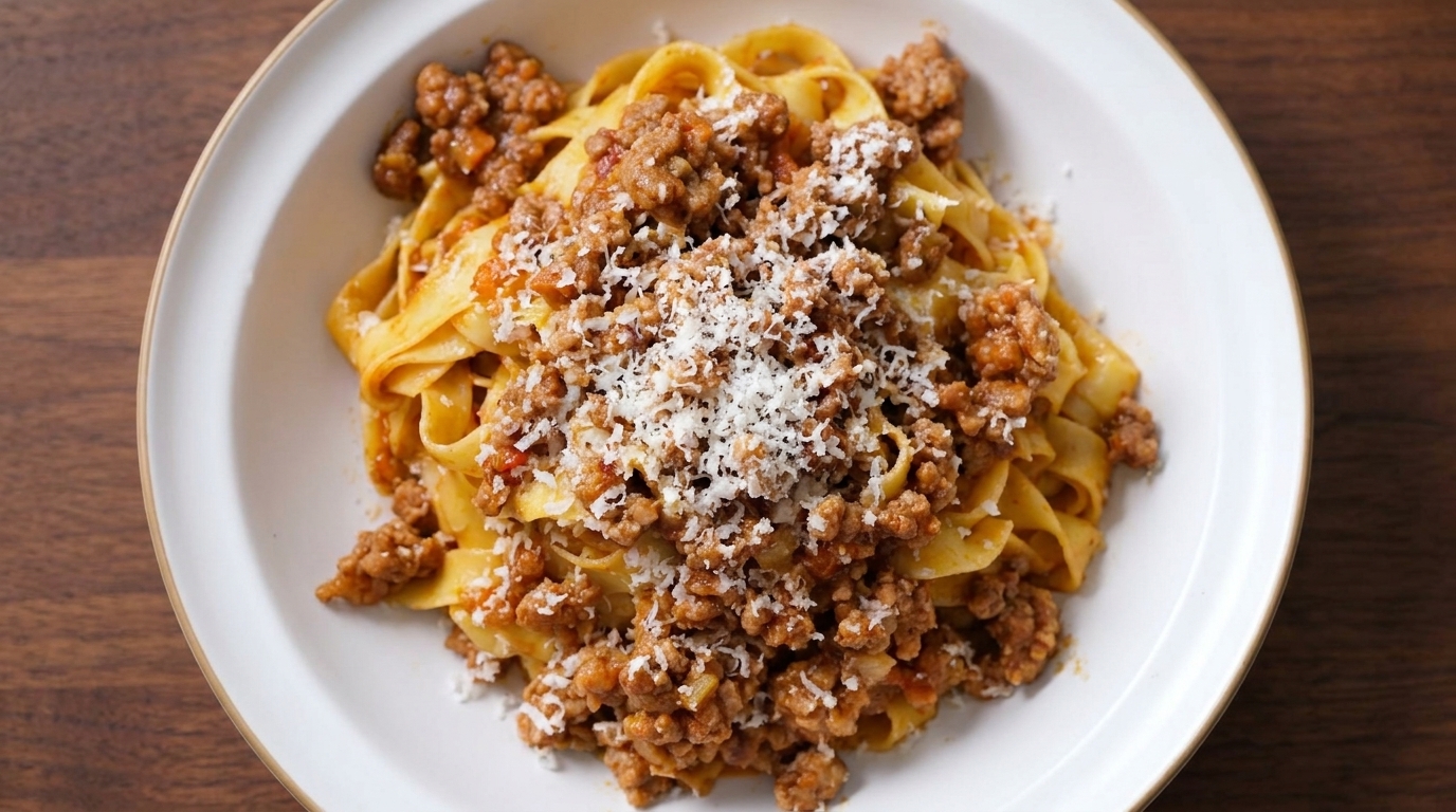 Authentische Tagliatelle al Ragù