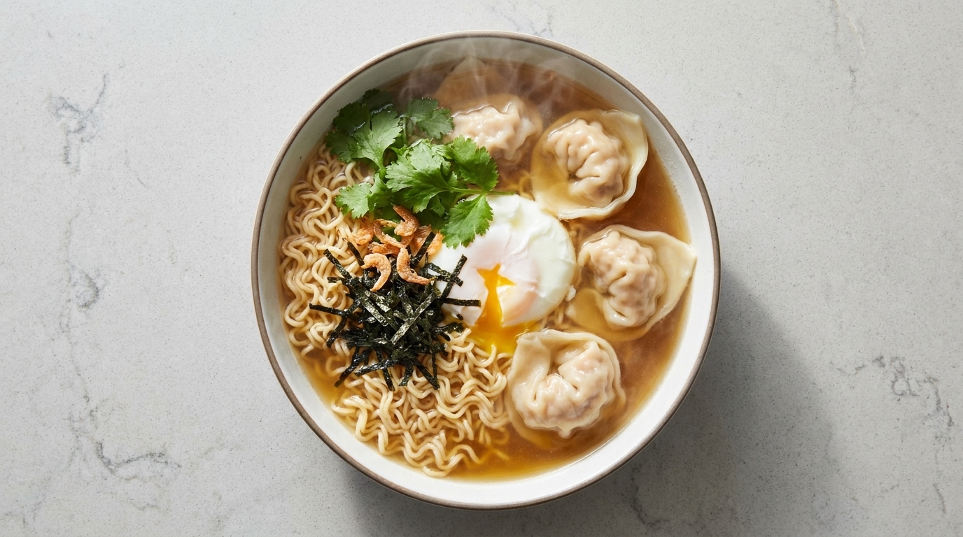 Wonton-Nudelsuppe in 15 Minuten