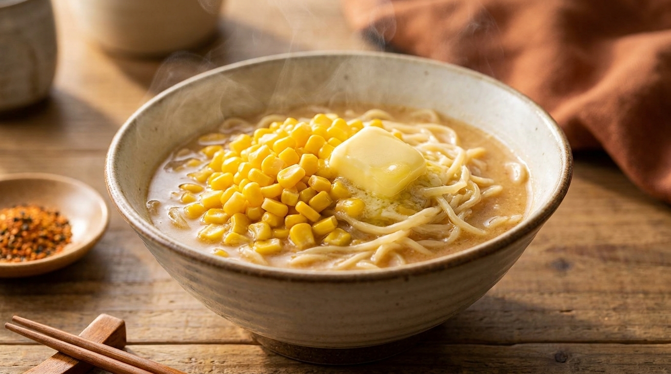 Schnelle Miso-Butter-Mais-Ramen