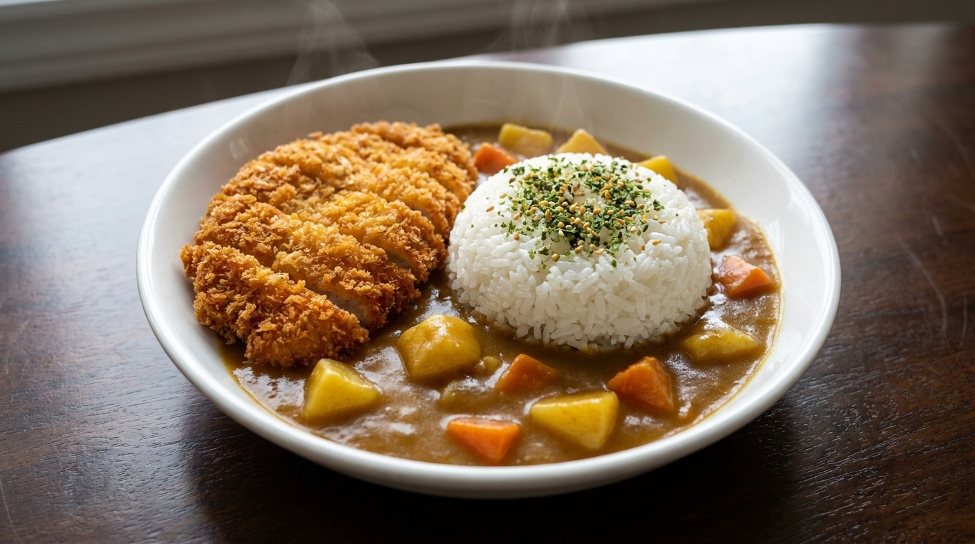 Japanisches Katsu Curry mit Schweinefleisch