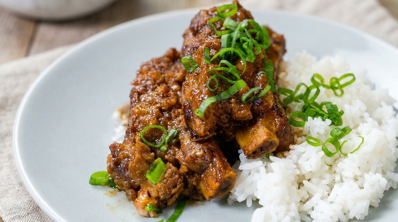Herzhafte Miso-geschmorte Schweinerippchen