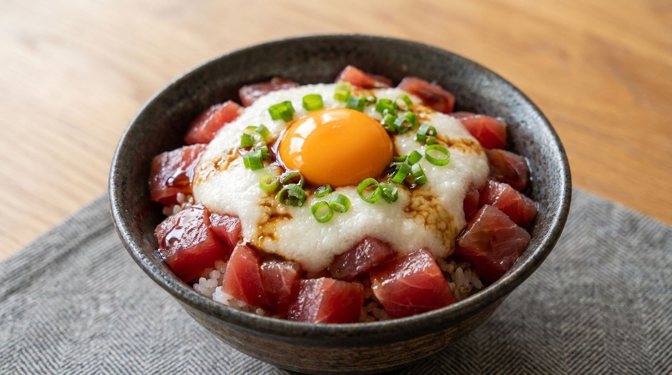 Japanische Thunfisch-Yam-Reisschale (Maguro Yamakake Don)