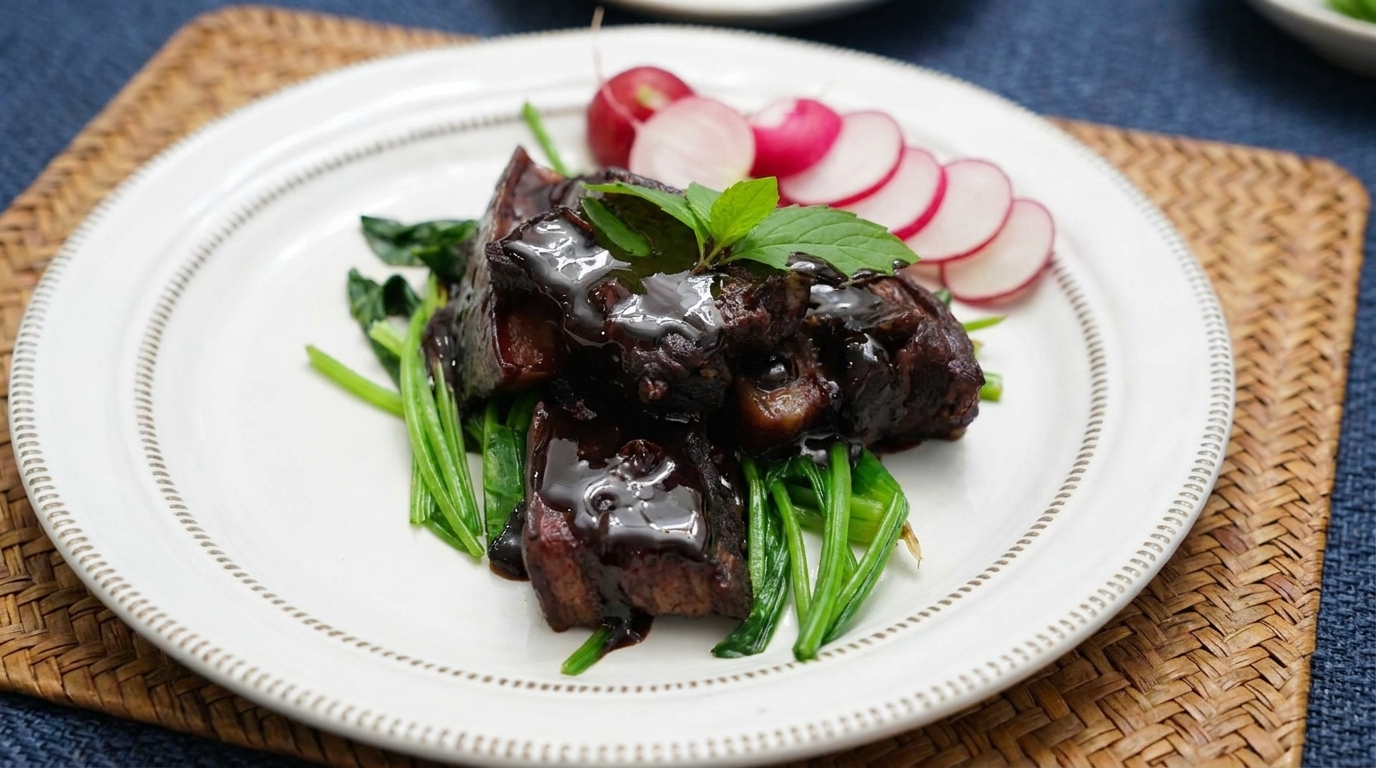 In Rotwein geschmorter Schweinebauch[cite: 1]