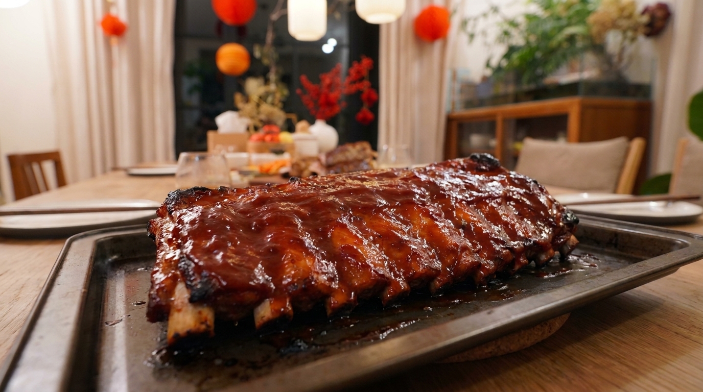 Honig-glasierte BBQ-Spareribs aus dem Ofen