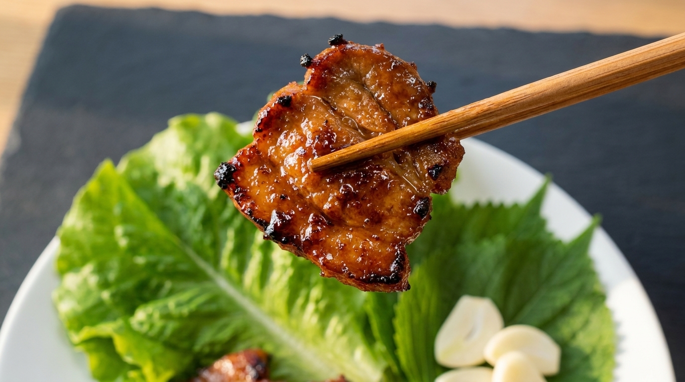 Koreanisches mariniertes Schweinefleisch vom Grill (Dwaeji Bulgogi)