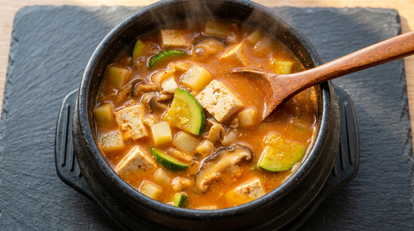 Klassisches Doenjang Jjigae (Koreanischer Sojabohnenpasten-Eintopf)