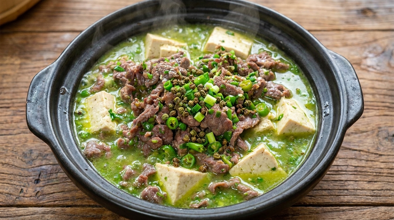 Sichuan-Rindfleisch mit Tofu