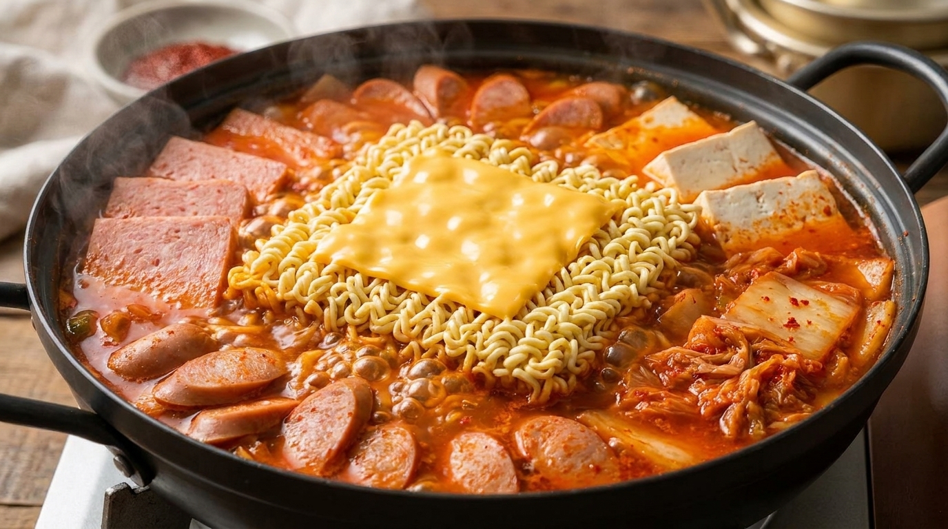 Klassischer koreanischer Armeeeintopf (Budae Jjigae)