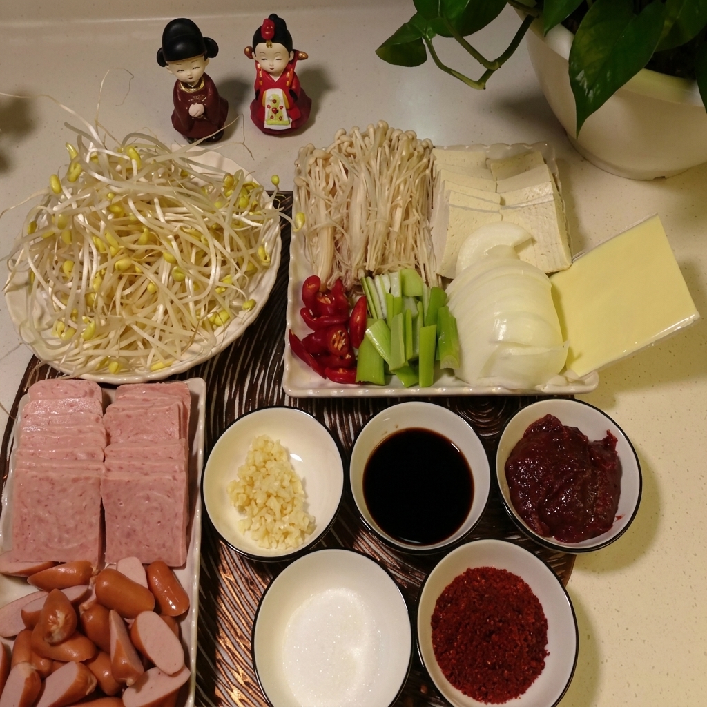 Eine kleine weiße Schüssel mit einer Mischung aus gehacktem Knoblauch, Chilipaste und Chilipulver, bereit zum Vermengen.