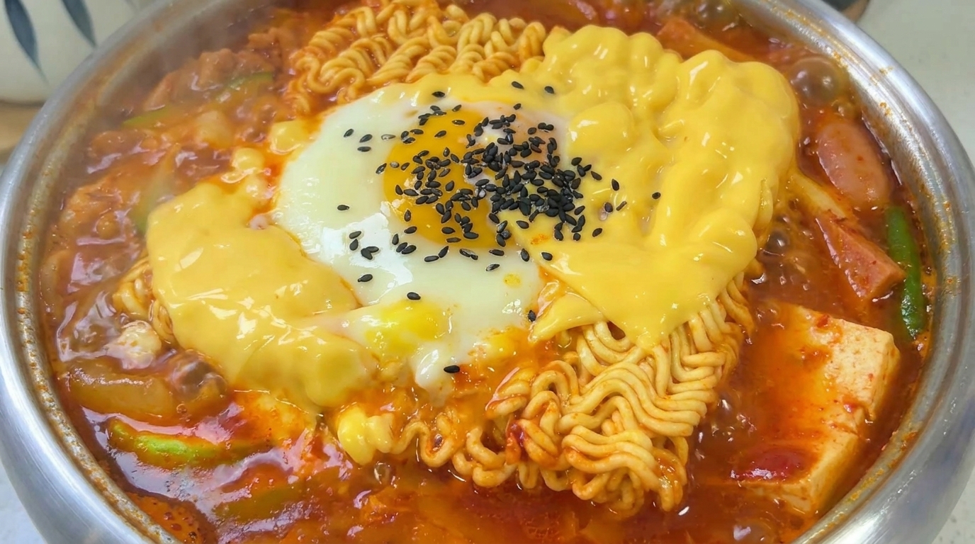 Klassisches Koreanisches Budae Jjigae (Armee-Eintopf)