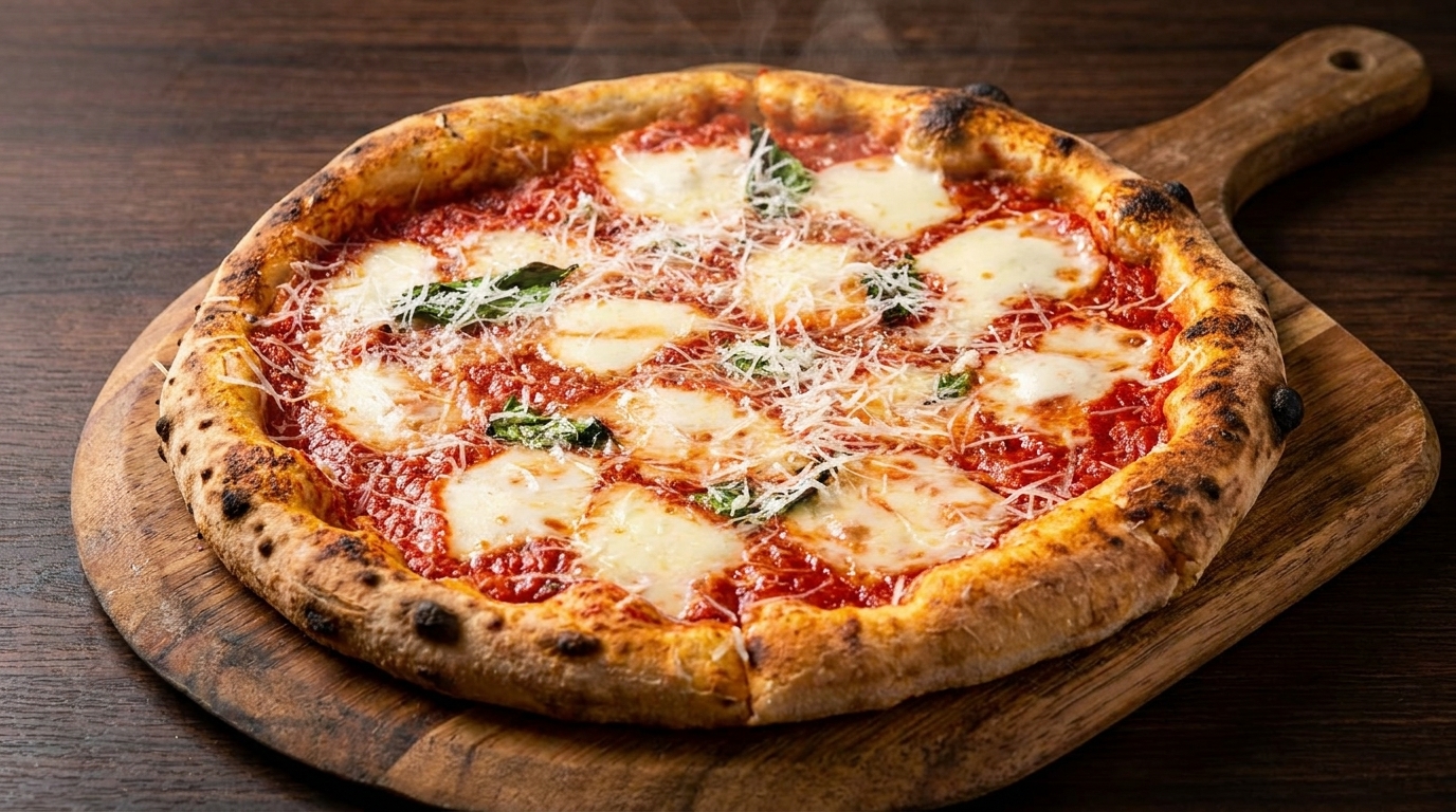 Authentische Pizza Margherita Napoletana