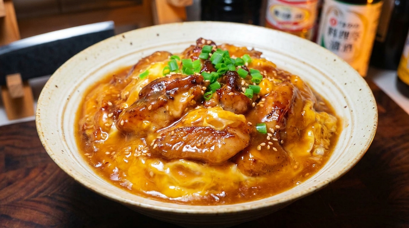 Japanisches Oyakodon (Hähnchen-Ei-Bowl)