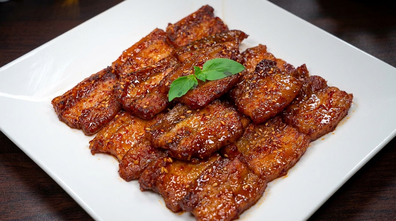 Einfacher koreanischer Schweinebauch aus dem Ofen (Samgyeopsal-gui)