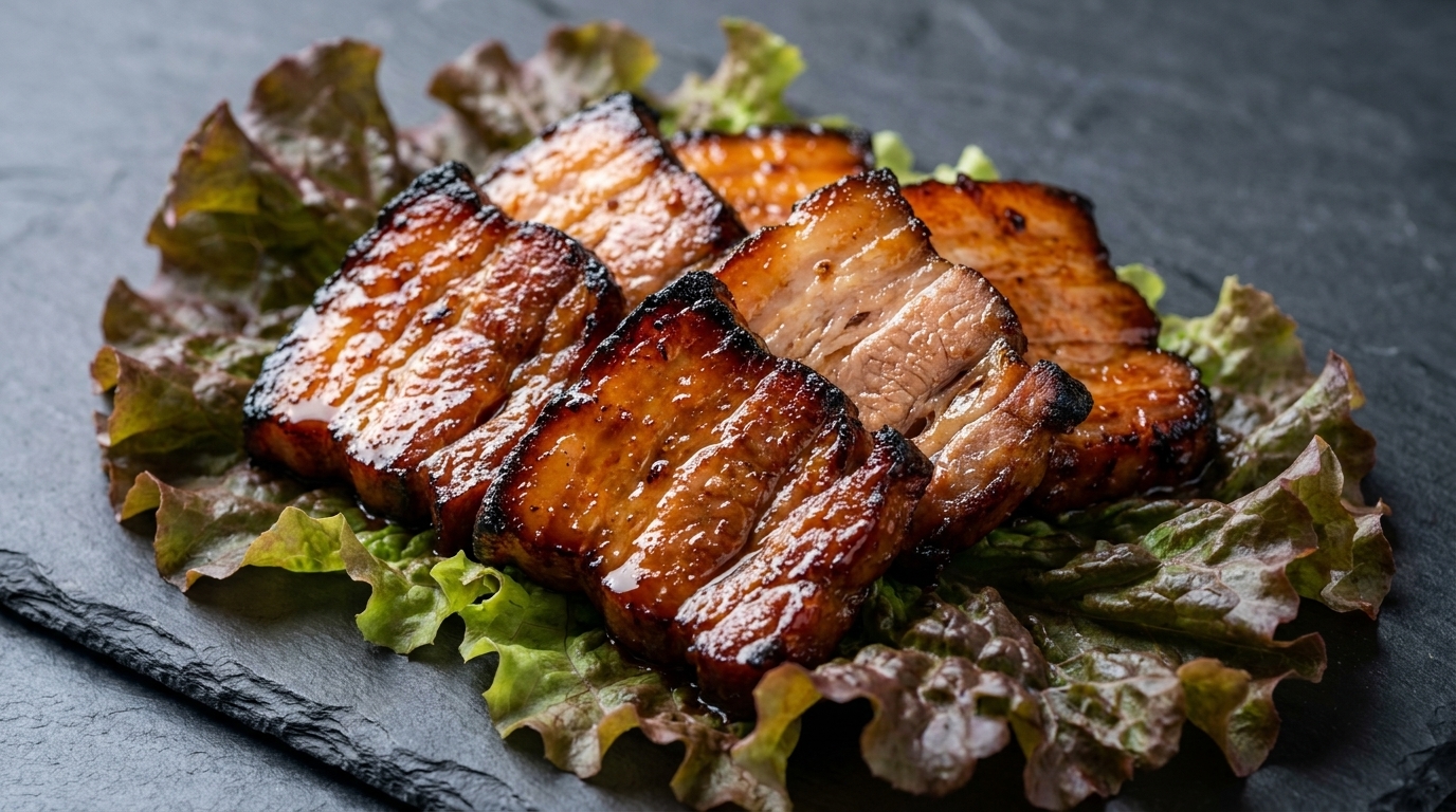 Dwaeji-Bulgogi: Koreanischer Schweinebauch in Fruchtmarinade