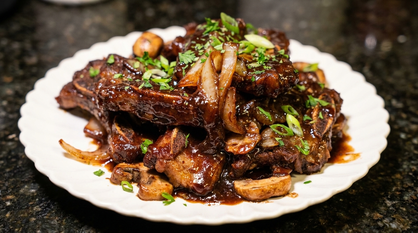 Einfache koreanische BBQ-Rinderrippchen (Galbi) in 20 Minuten