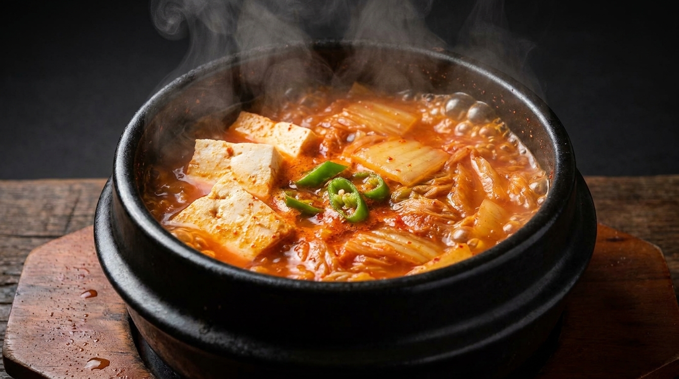 Kimchi-jjigae: Herzhafter koreanischer Eintopf mit Schweinebauch