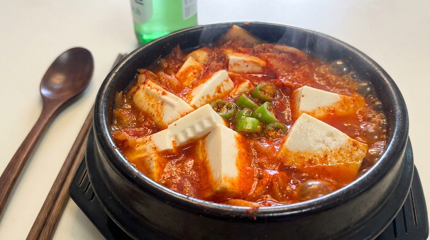 Einfacher koreanischer Thunfisch-Kimchi-Eintopf (Chamchi Kimchi Jjigae)