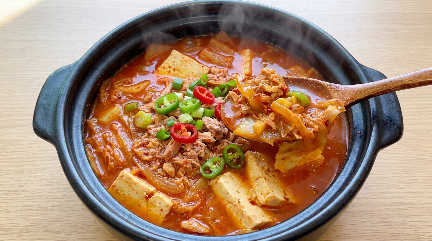 Herzhafte Thunfisch-Kimchi-Suppe (Chamchi Kimchi Jjigae)