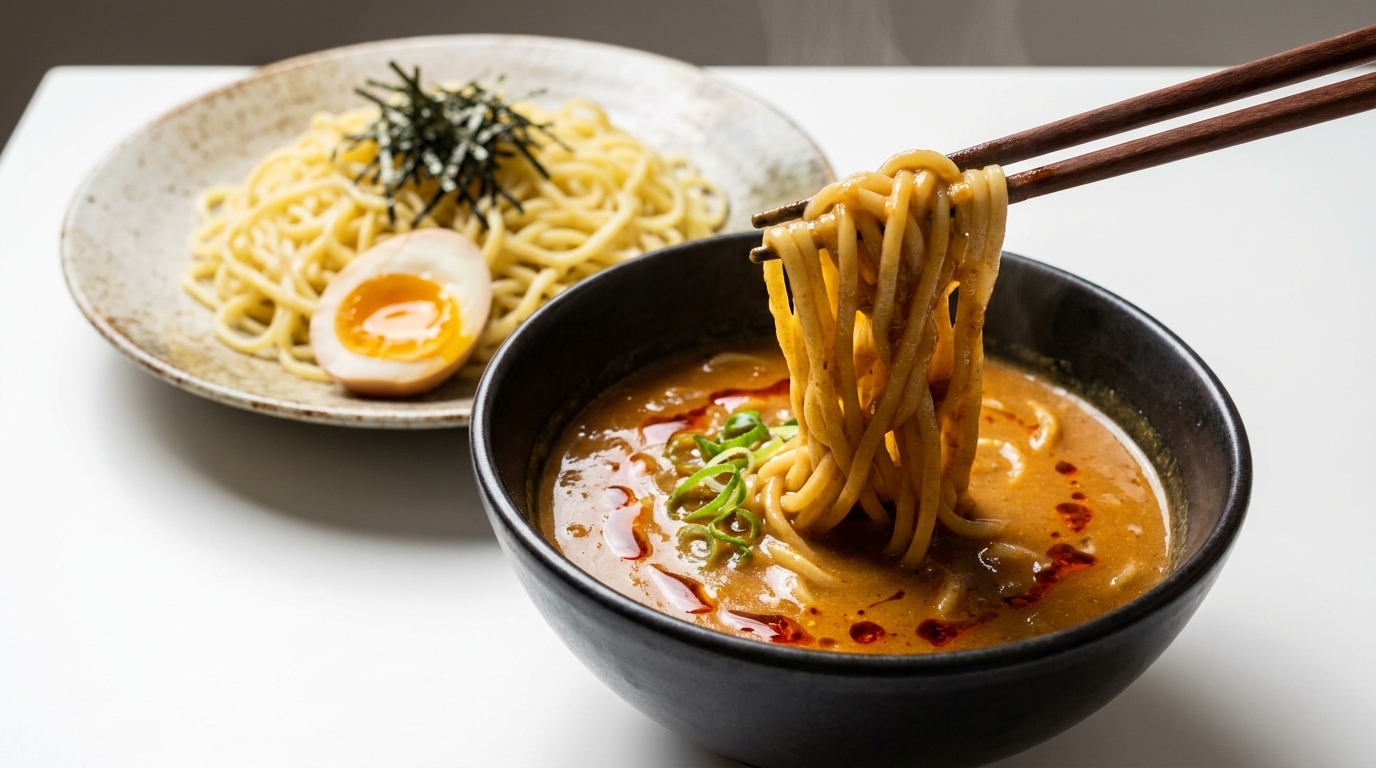 Japanisches Curry Tsukemen (Dipping-Nudeln nach Kyoto-Art)