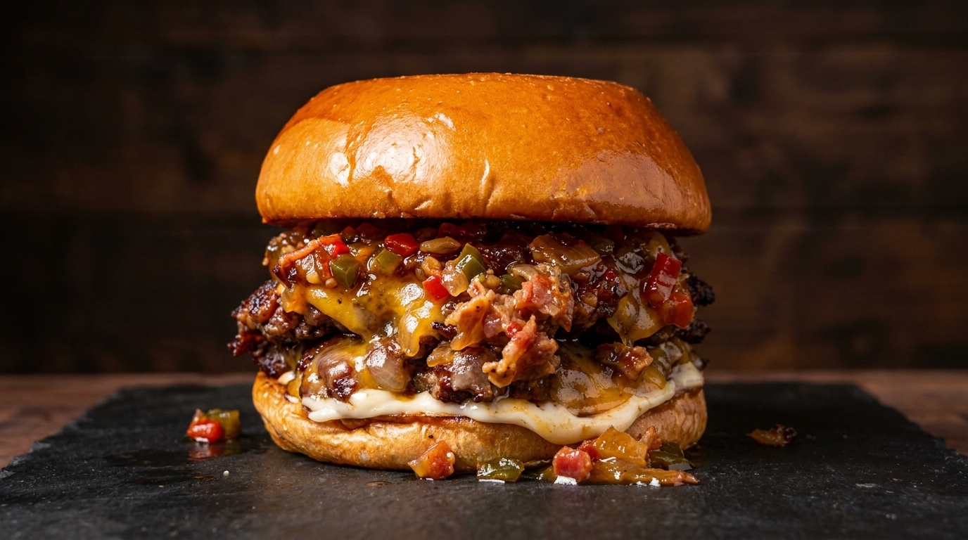 Double Smoked Smashburger mit Bacon-Chili-Jam