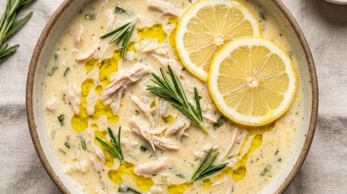 Griechische Zitronen-Hühnersuppe (Avgolemono)