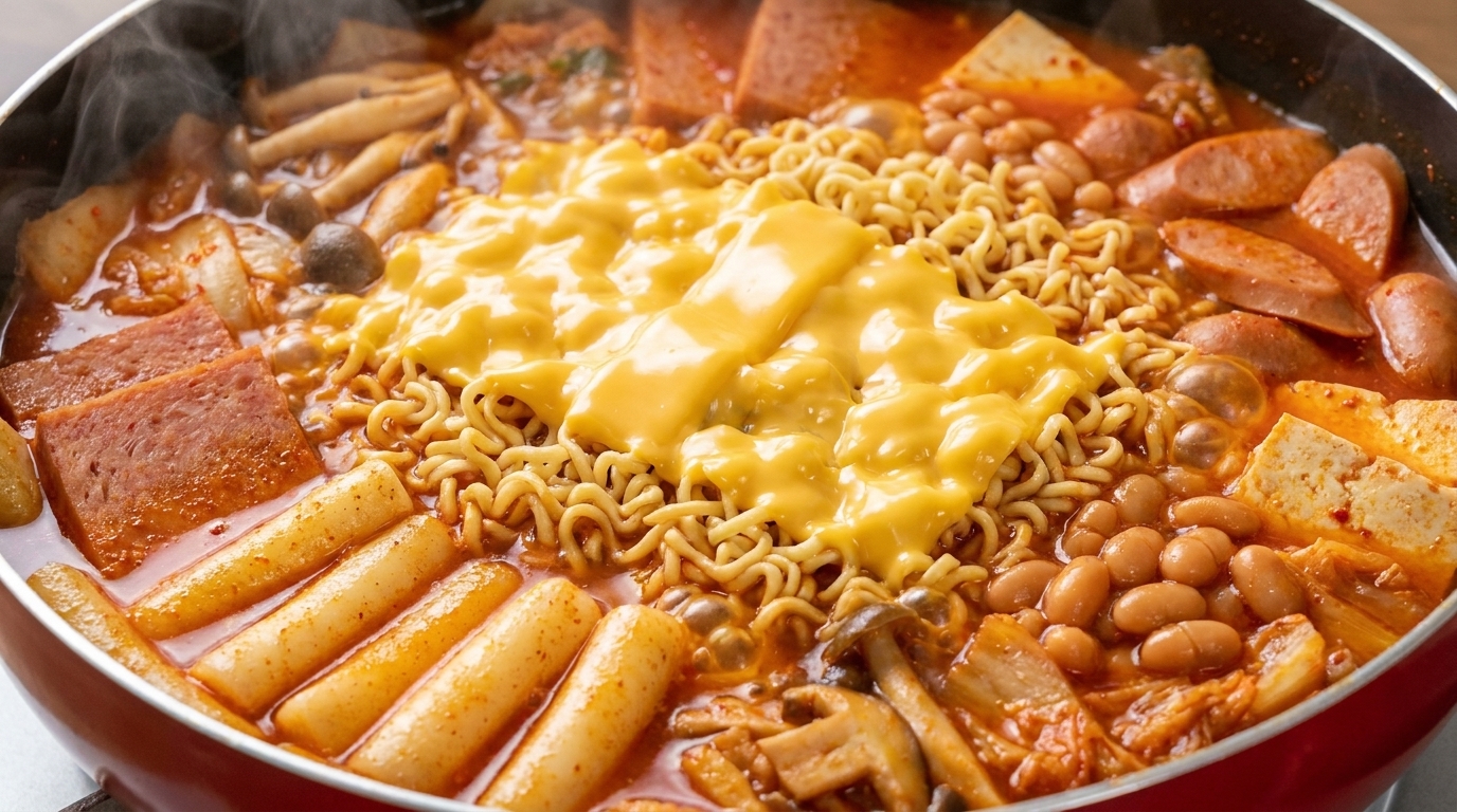 Klassischer koreanischer Armeeeintopf (Budae Jjigae)