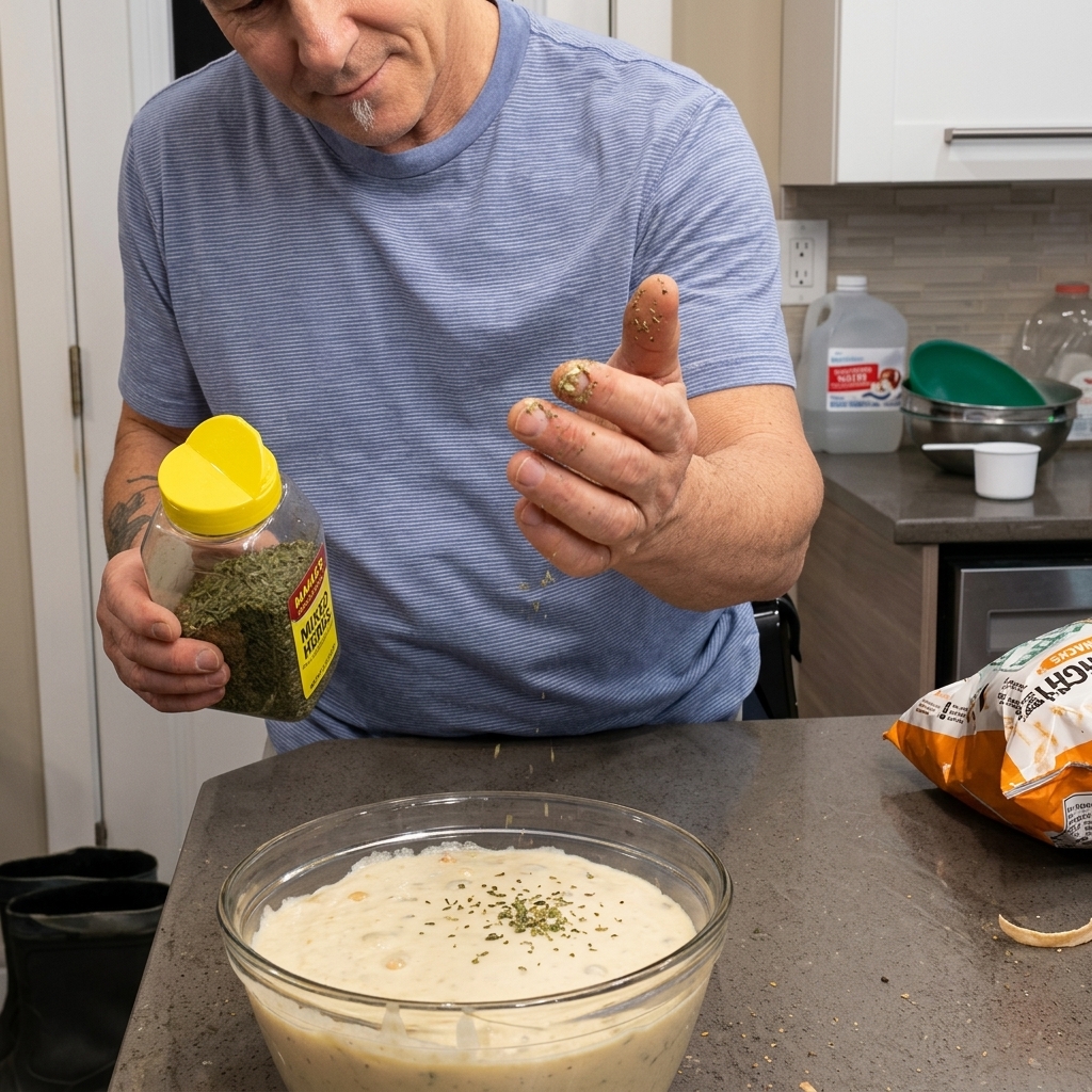 Milch wird in die Mehlschwitze gerührt, um eine weiße Sauce zu bilden.