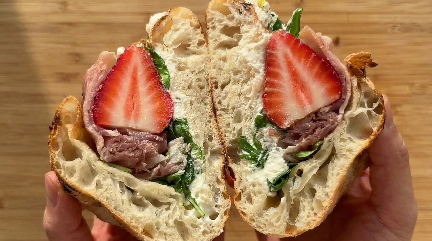 Erdbeer-Prosciutto-Ricotta Pizza-Taschen