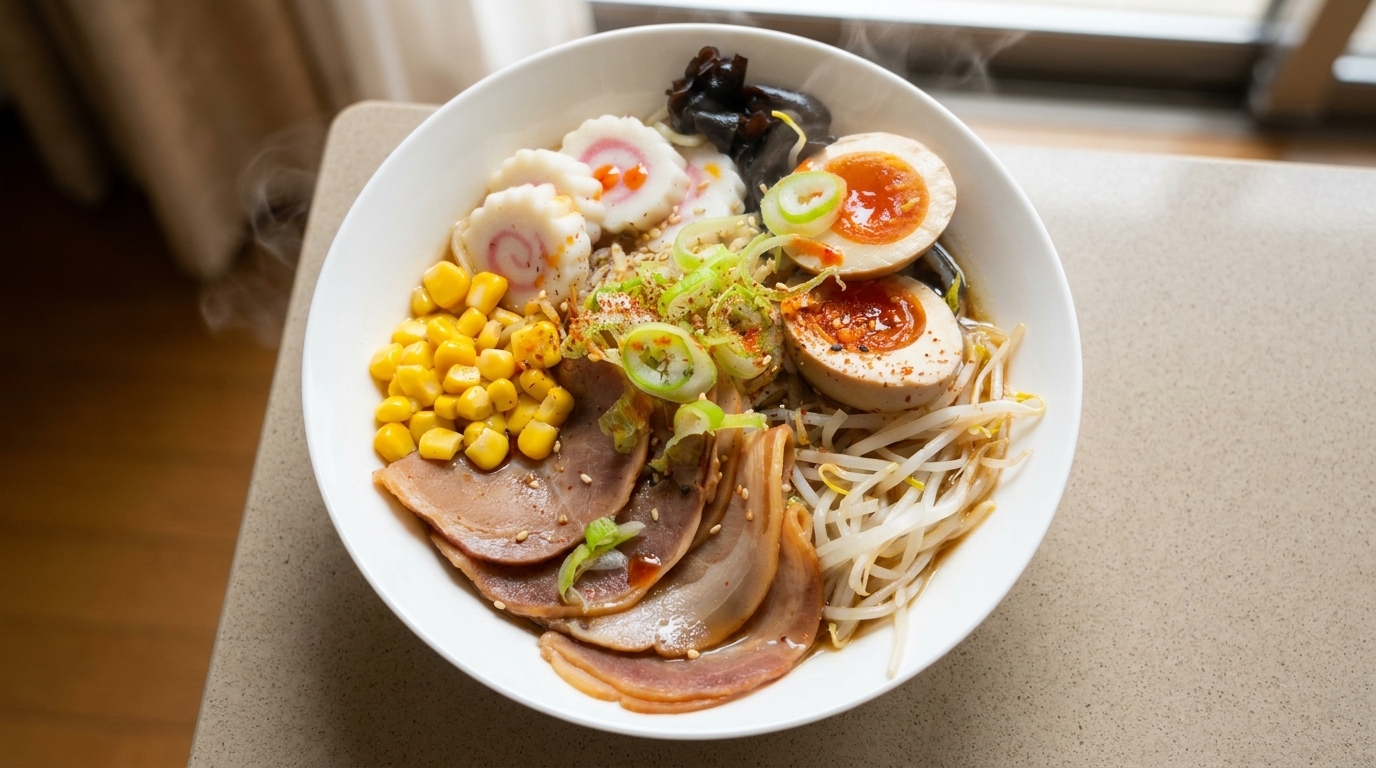 Einfache hausgemachte japanische Shoyu-Ramen