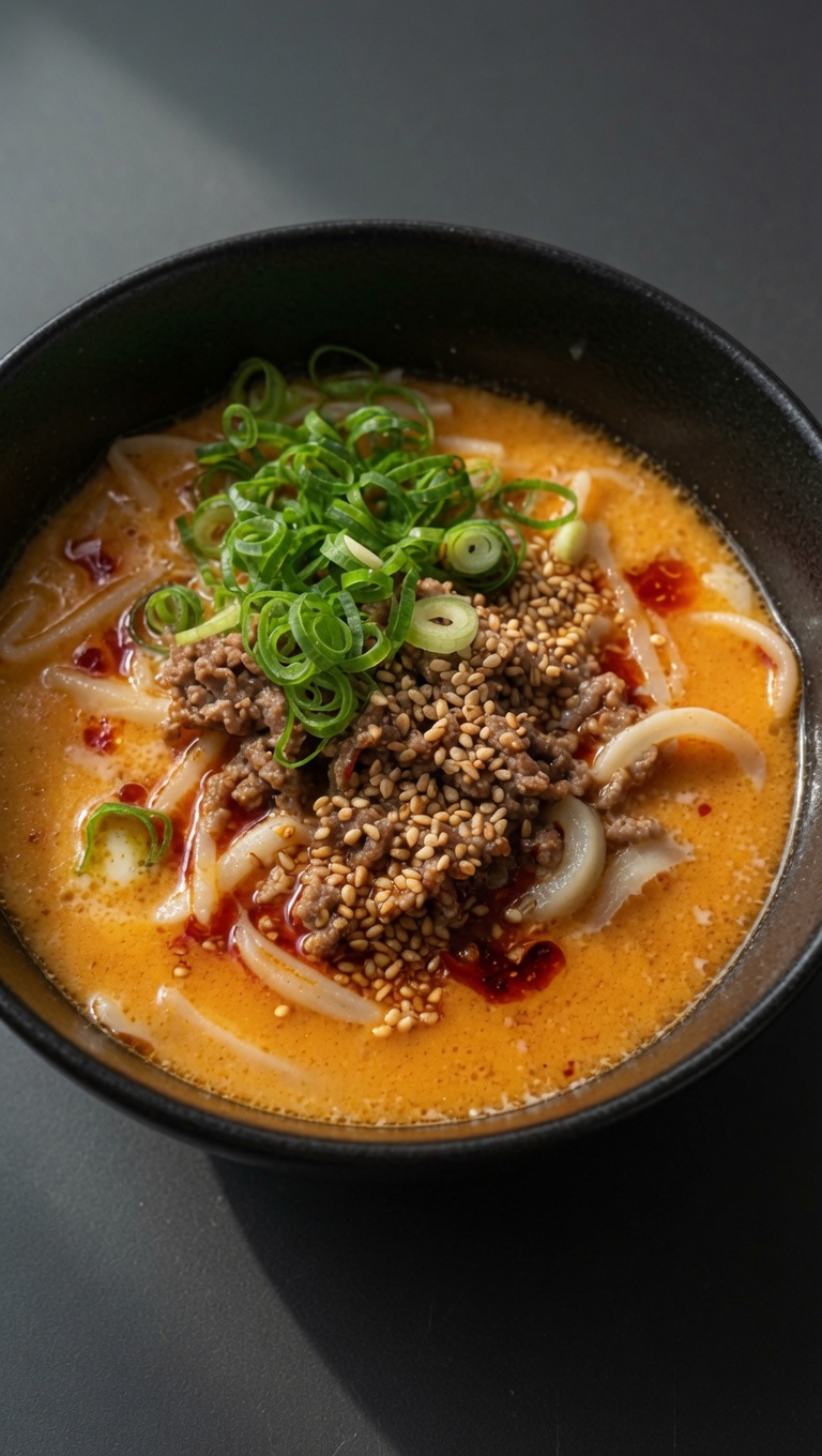 Schnelle und cremige japanische Miso Tantan Udon