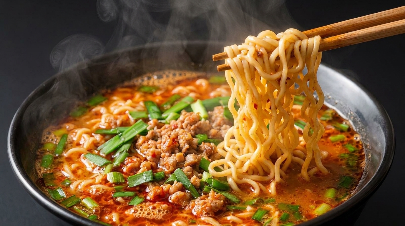 Herzhafte Ramen mit Erdnussbutter