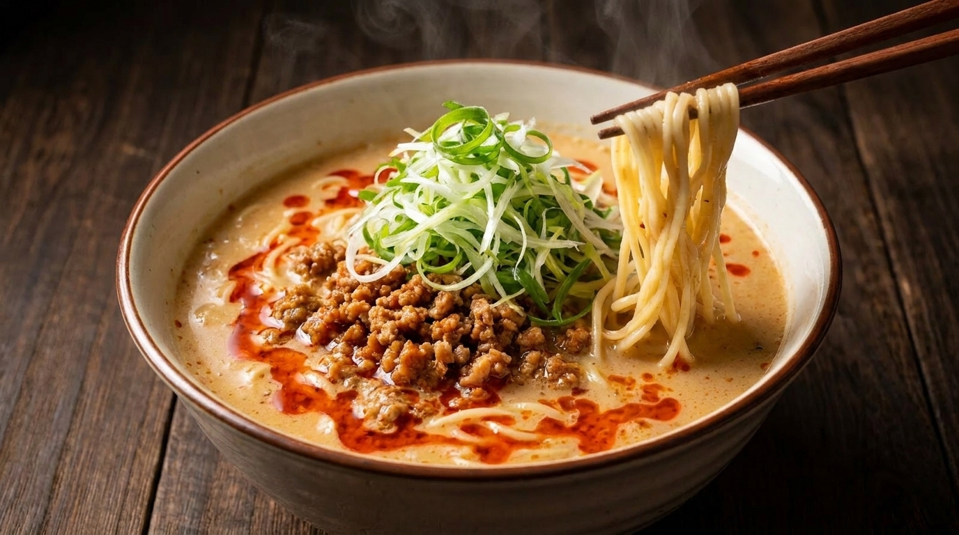 Authentisches Japanisches Tan Tan Ramen