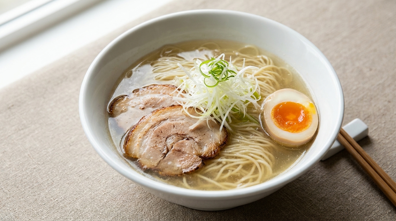 Authentisches japanisches Salz-Ramen (Shio Ramen)