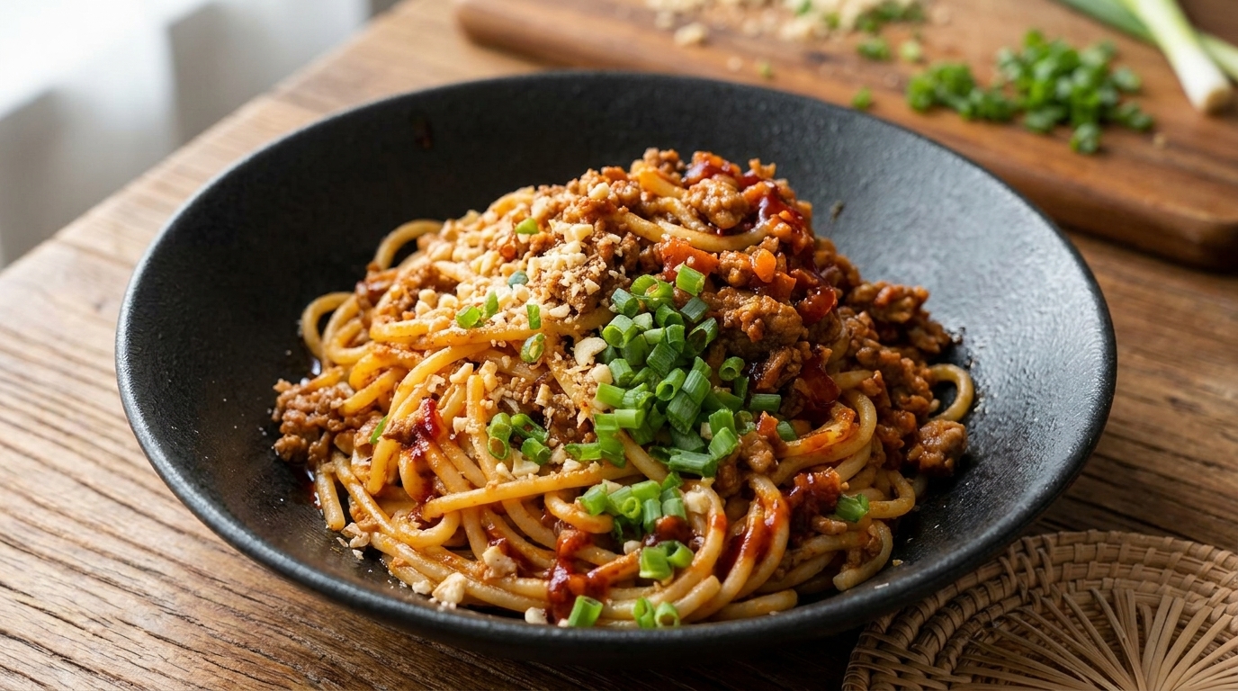 Sichuan-Stil Dan Dan Spaghetti