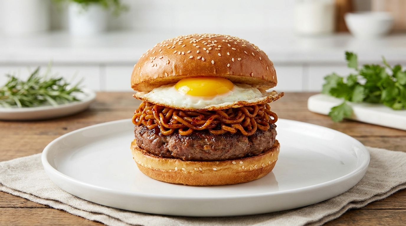 Würziger Fire Noodle Burger