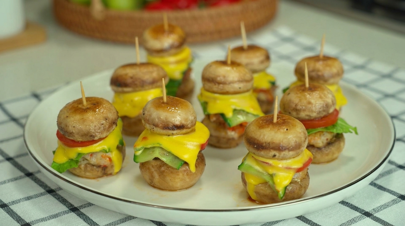 Saftige Pilz-Miniburger