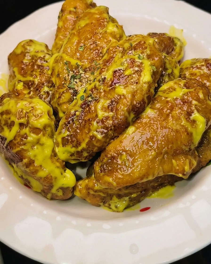 Hähnchenflügel kehren für kurzes, zweites Frittieren in das heiße Öl zurück.