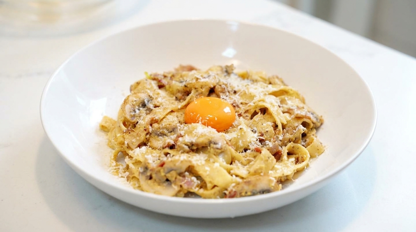 Eiernudeln mit schwarzem Trüffel im Michelin-Stil