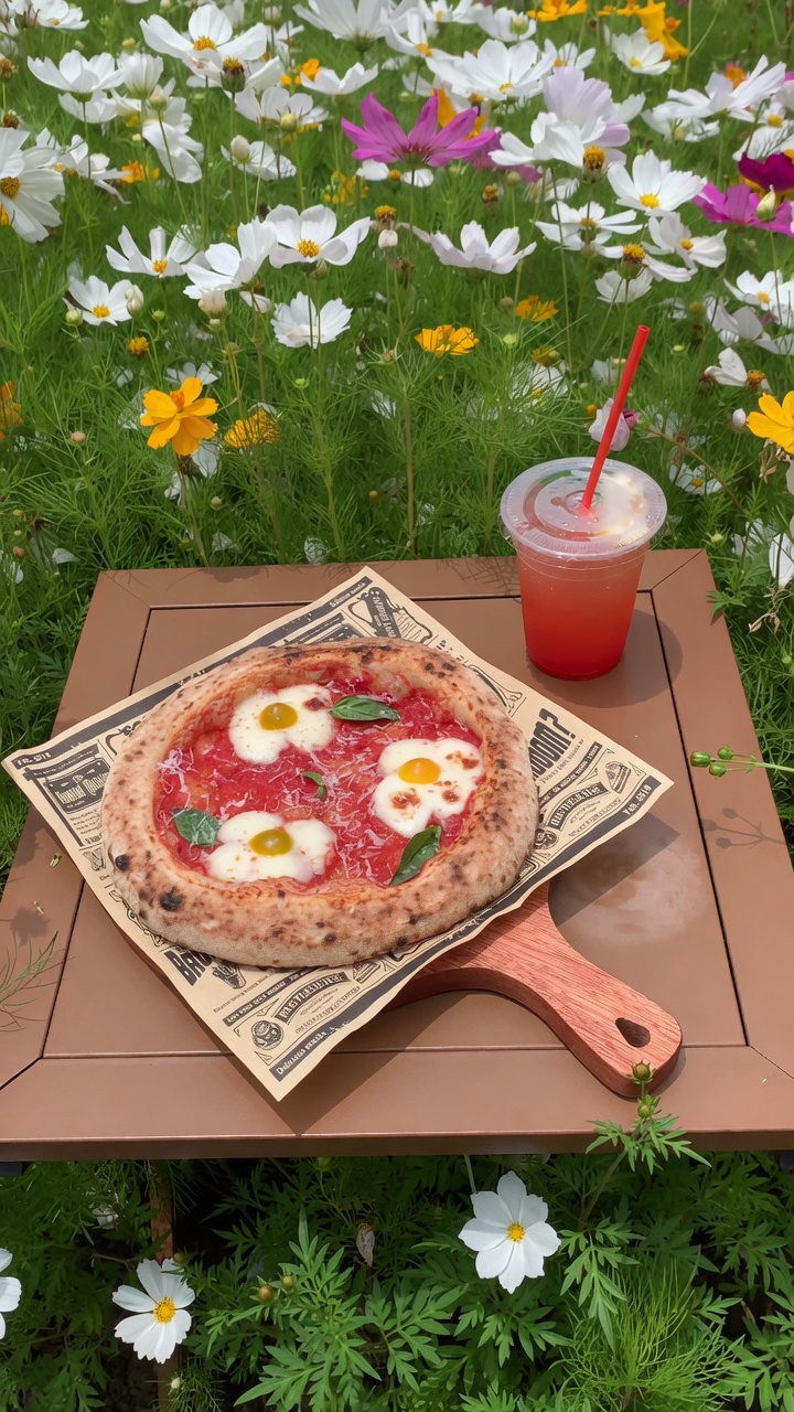 Blumen-Margherita-Pizza