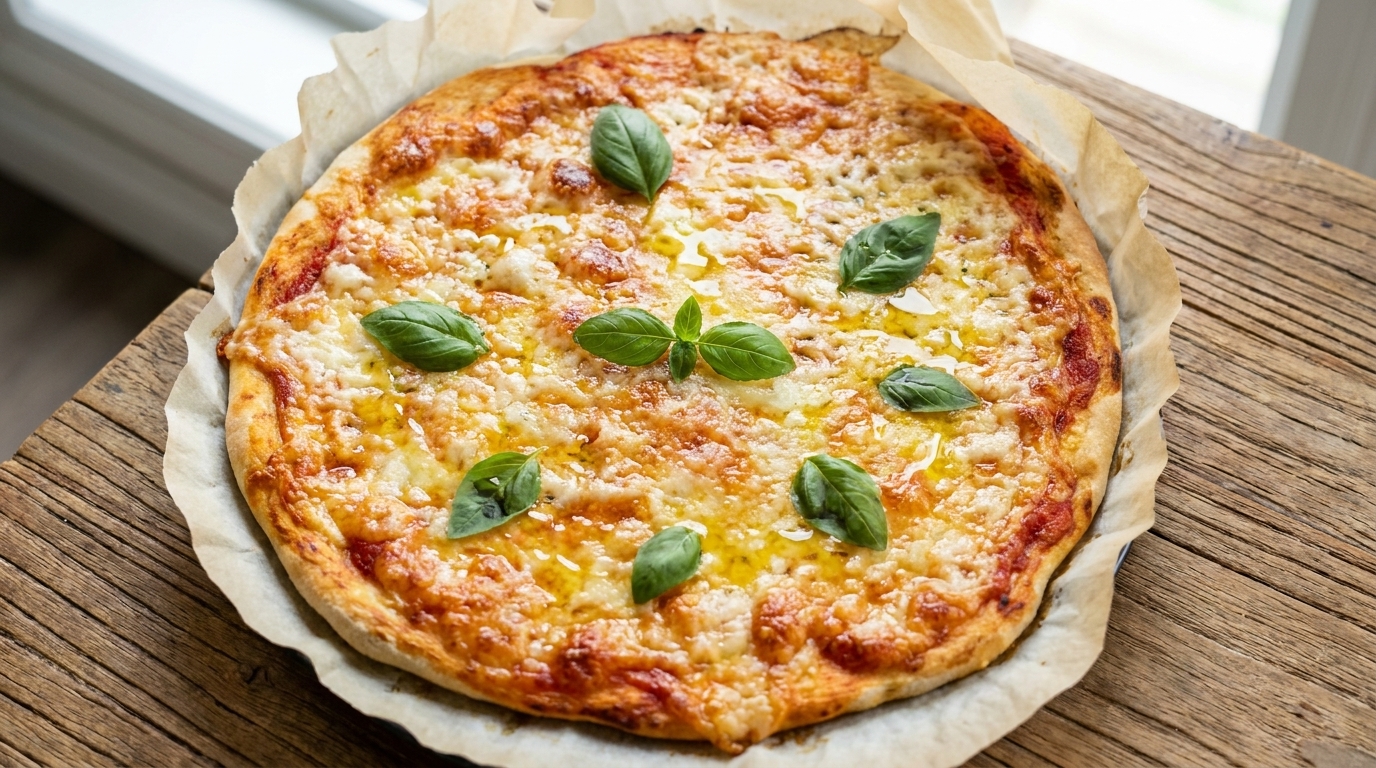 Klassische Margherita Pizza aus der Heißluftfritteuse