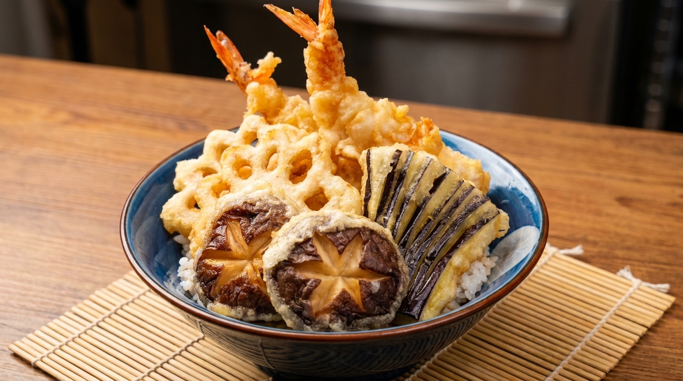 Japanische Tempura-Reisschale (Tendon)