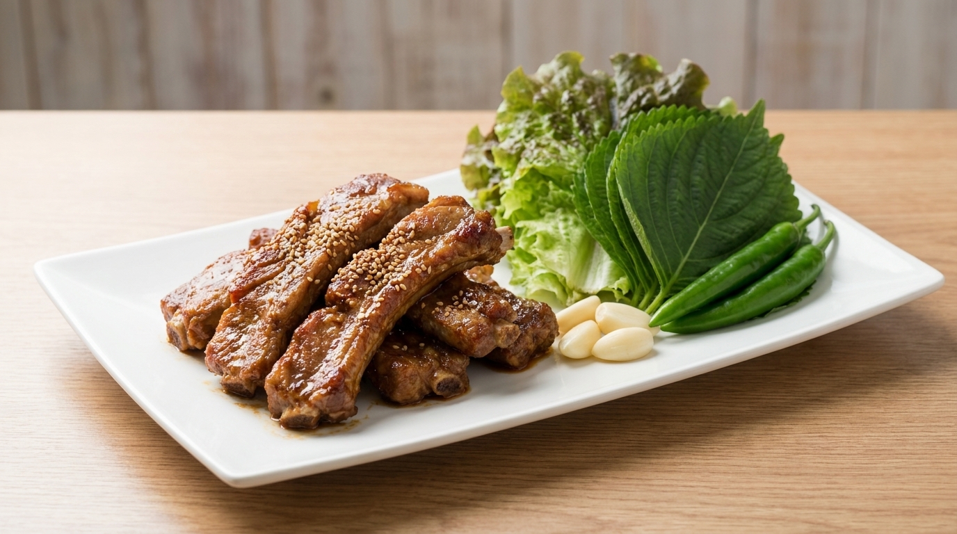 Klassische Koreanische Marinierte Schweinerippchen (Dwaeji-galbi)