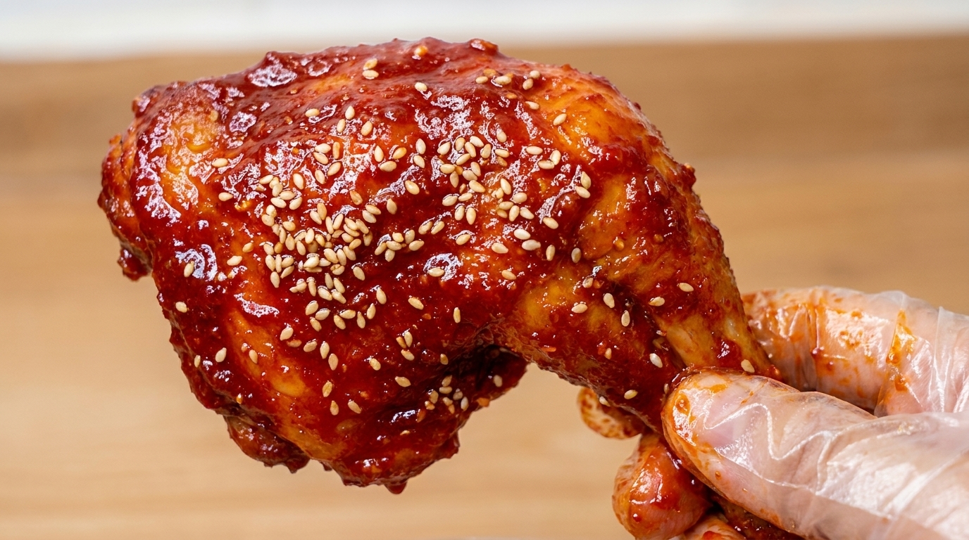 Kalorienarmes koreanisches Ofen-Hähnchen