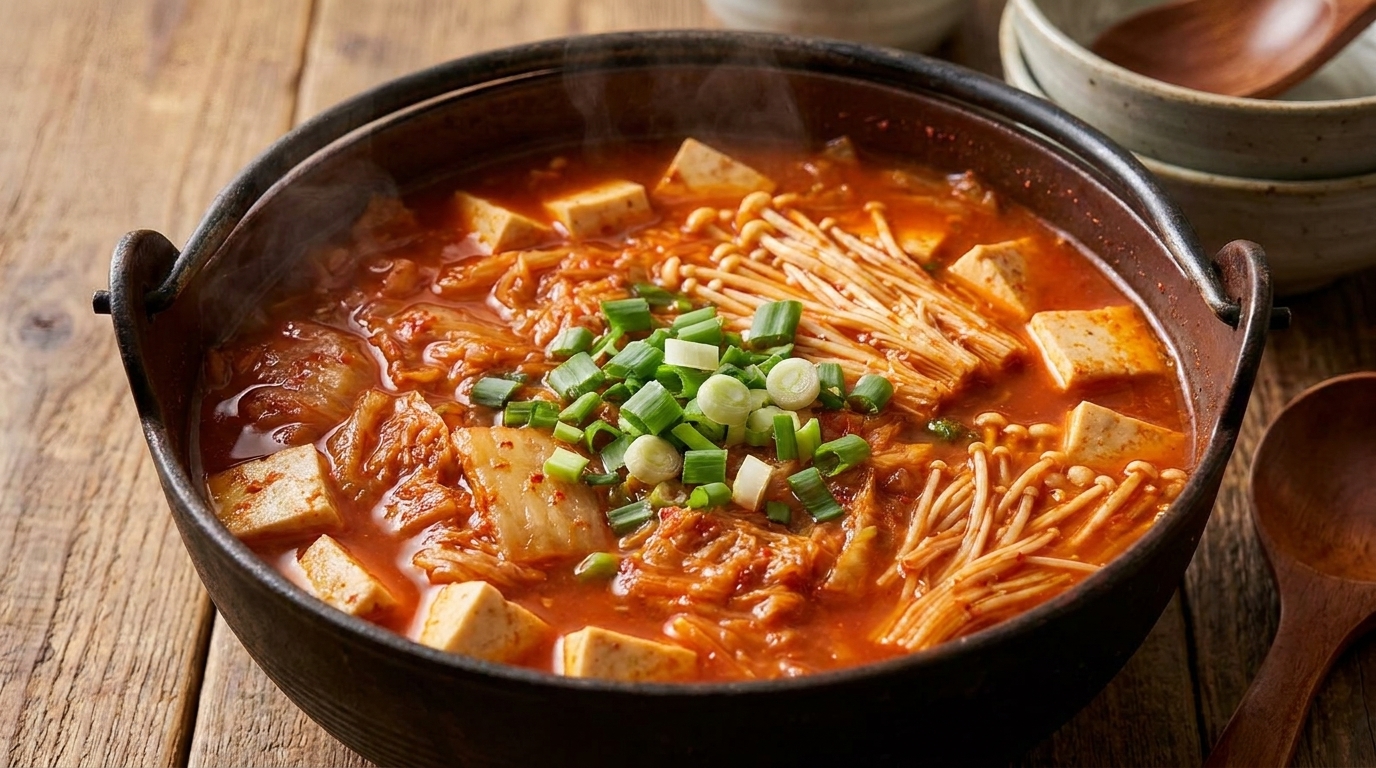 Klassischer koreanischer Kimchi-Eintopf (Kimchi Jjigae)