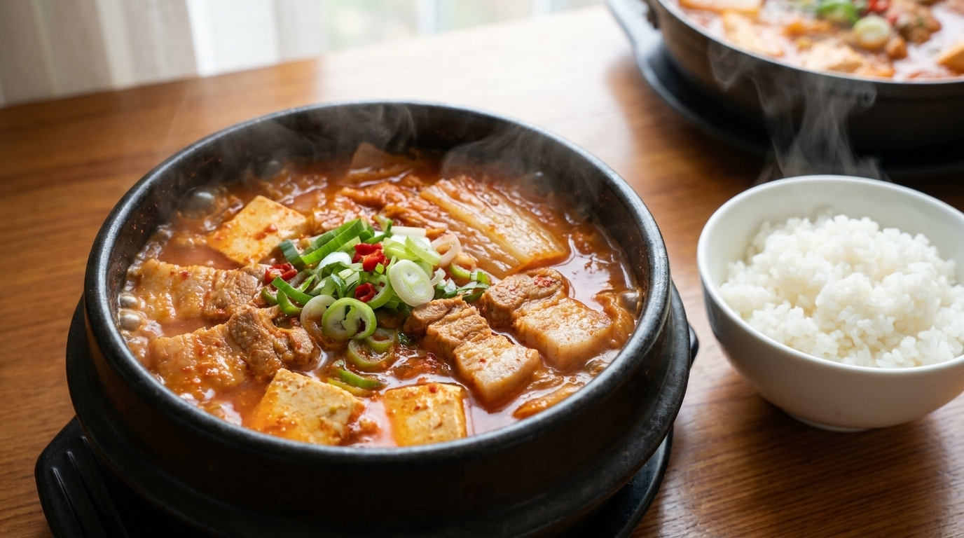 Traditionelles Kimchi Jjigae (Koreanischer Kimchi-Eintopf)